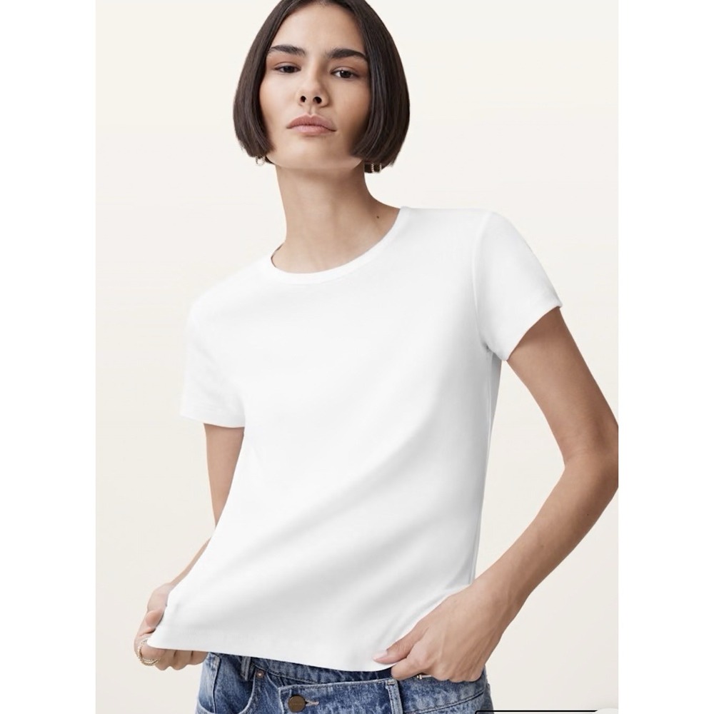 Allsaints White Stevie Short Sleeve Crew Neck Slim T-Shirt Size Medium